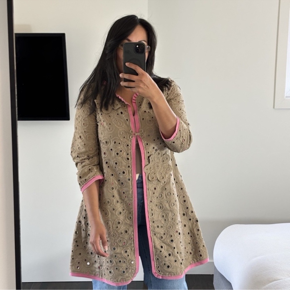 Moschino Cheapandchic Kimino Jacket Cardigan Embroidered Lace Sz 10 US♥️ - Picture 3 of 8